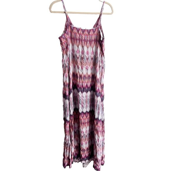 Nicole Miller NY Purple Pink Sundress Maxi Dress Women M Beach Casual Boho Comfy - Picture 1 of 14
